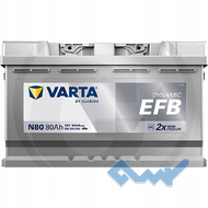 VARTA Dynamic EFB (N80) 80Ah 800A 12V R (175x190x314)